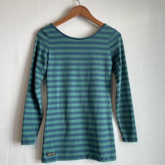 Matilda Jane striped shirt size small teal stripes - Picture 3 of 6